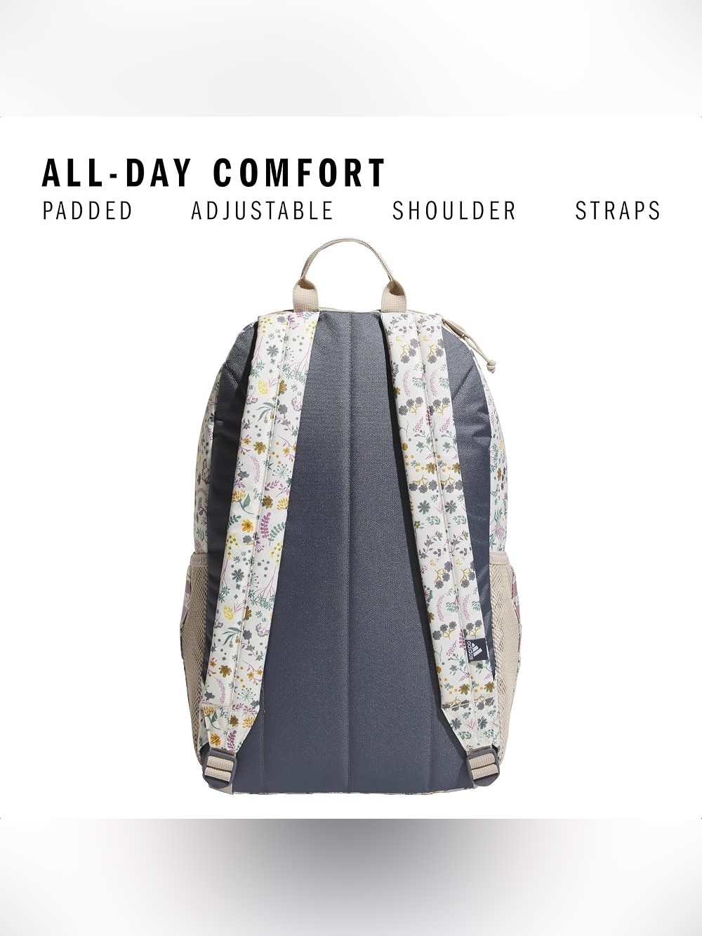 Adidas Classic 3S Stripe Woodland Floral Backpack 5.0 Laptop Sleeve - Picture 14 of 16